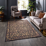 Leopard Washable Flatweave Rug Black from Roseland Furniture