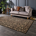 Leopard Washable Flatweave Rug Black from Roseland Furniture