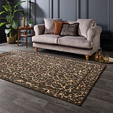 Leopard Washable Flatweave Rug Black from Roseland Furniture
