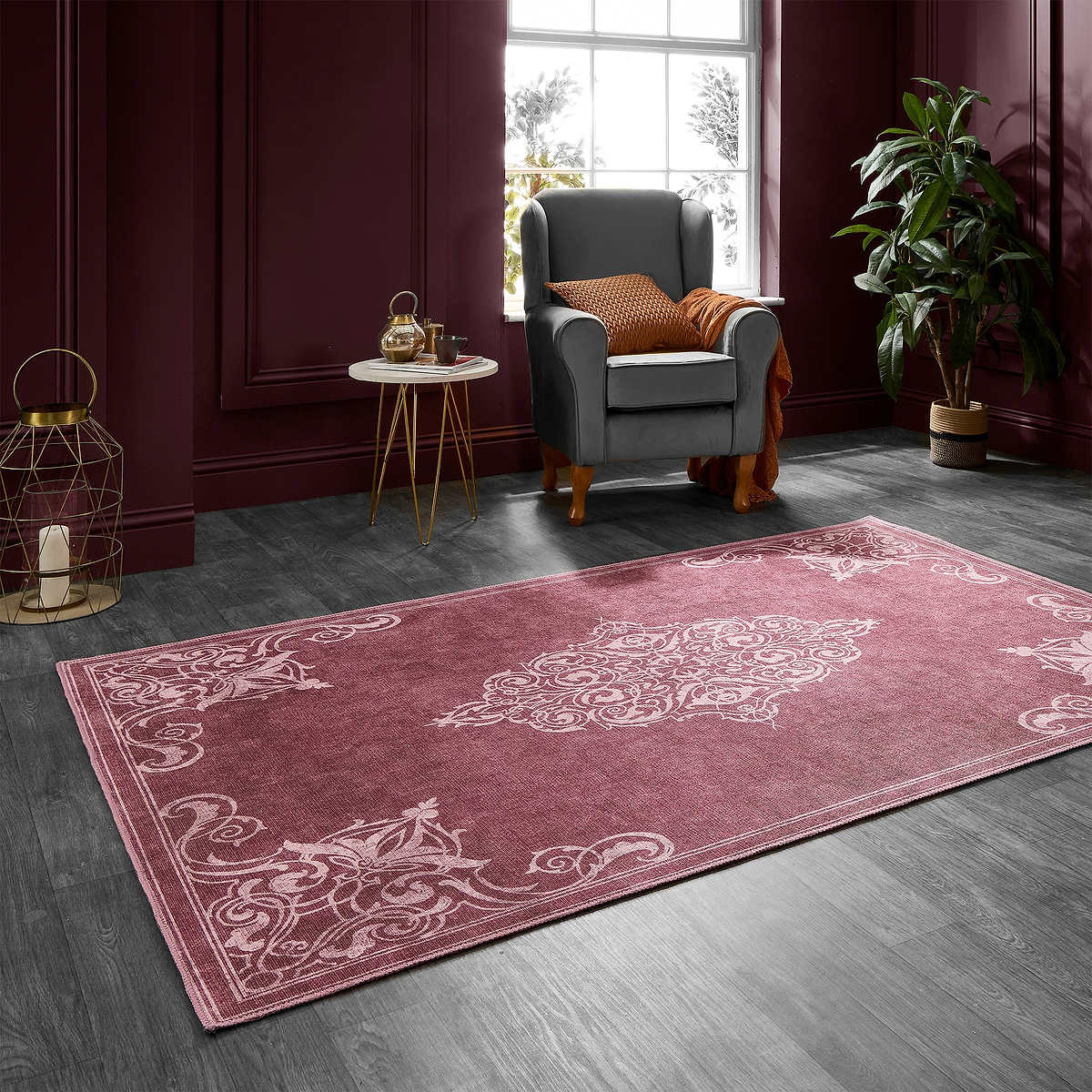 Sarabande Washable Flatweave Rug Red from Roseland Furniture