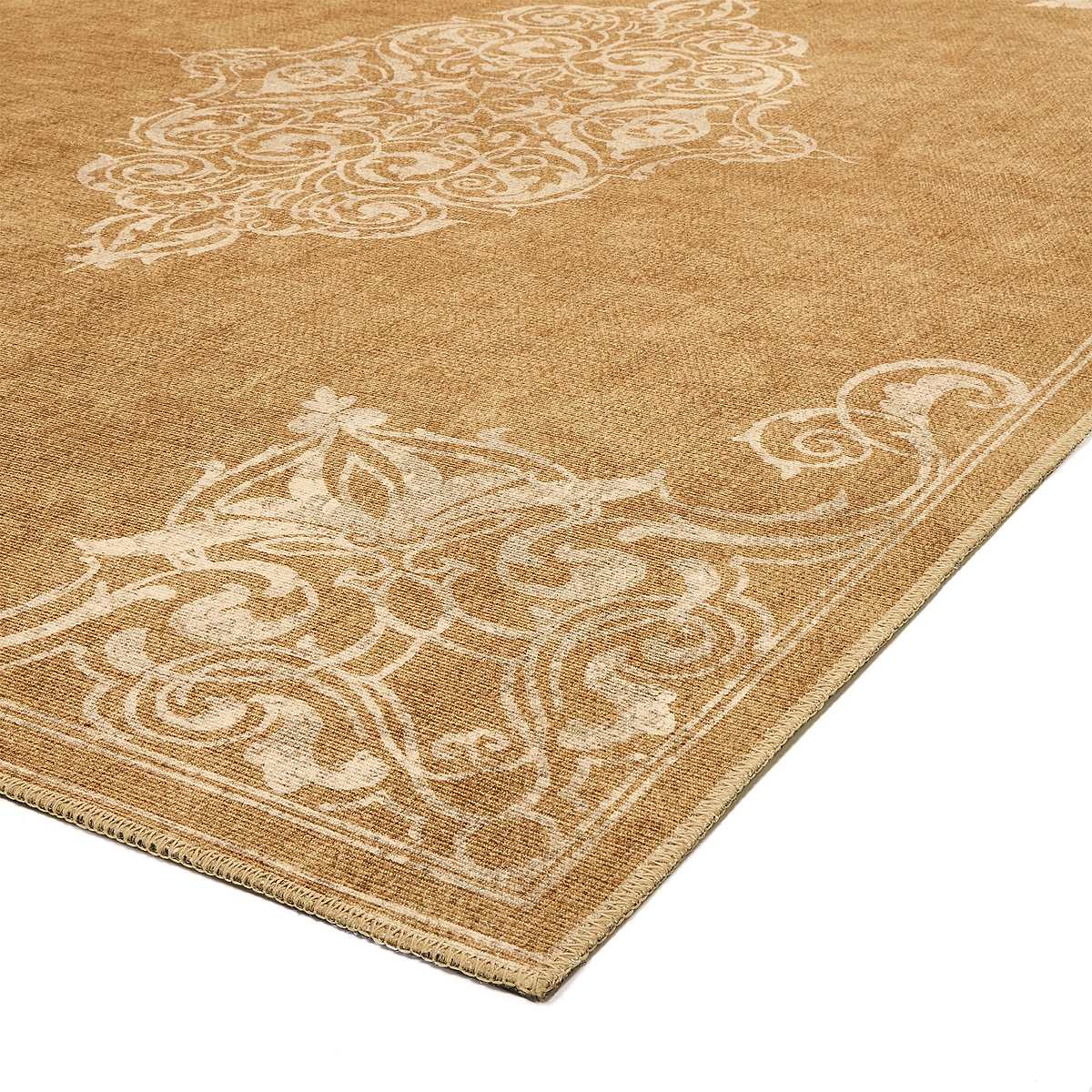 Sarabande Washable Flatweave Rug Gold from Roseland Furniture