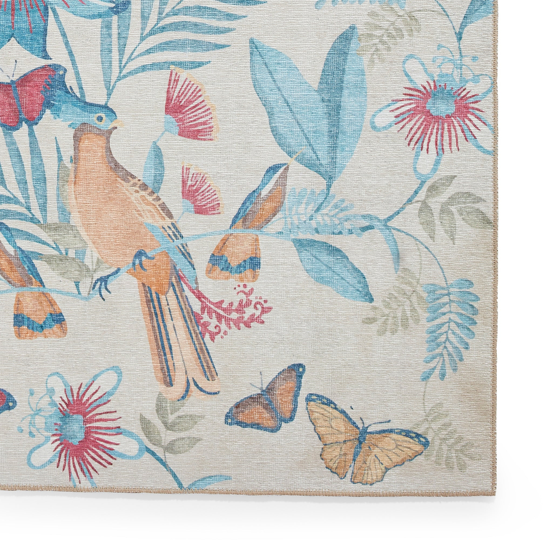 Amaya Tropical Birds Washable Rug Blue from Roseland Furniture