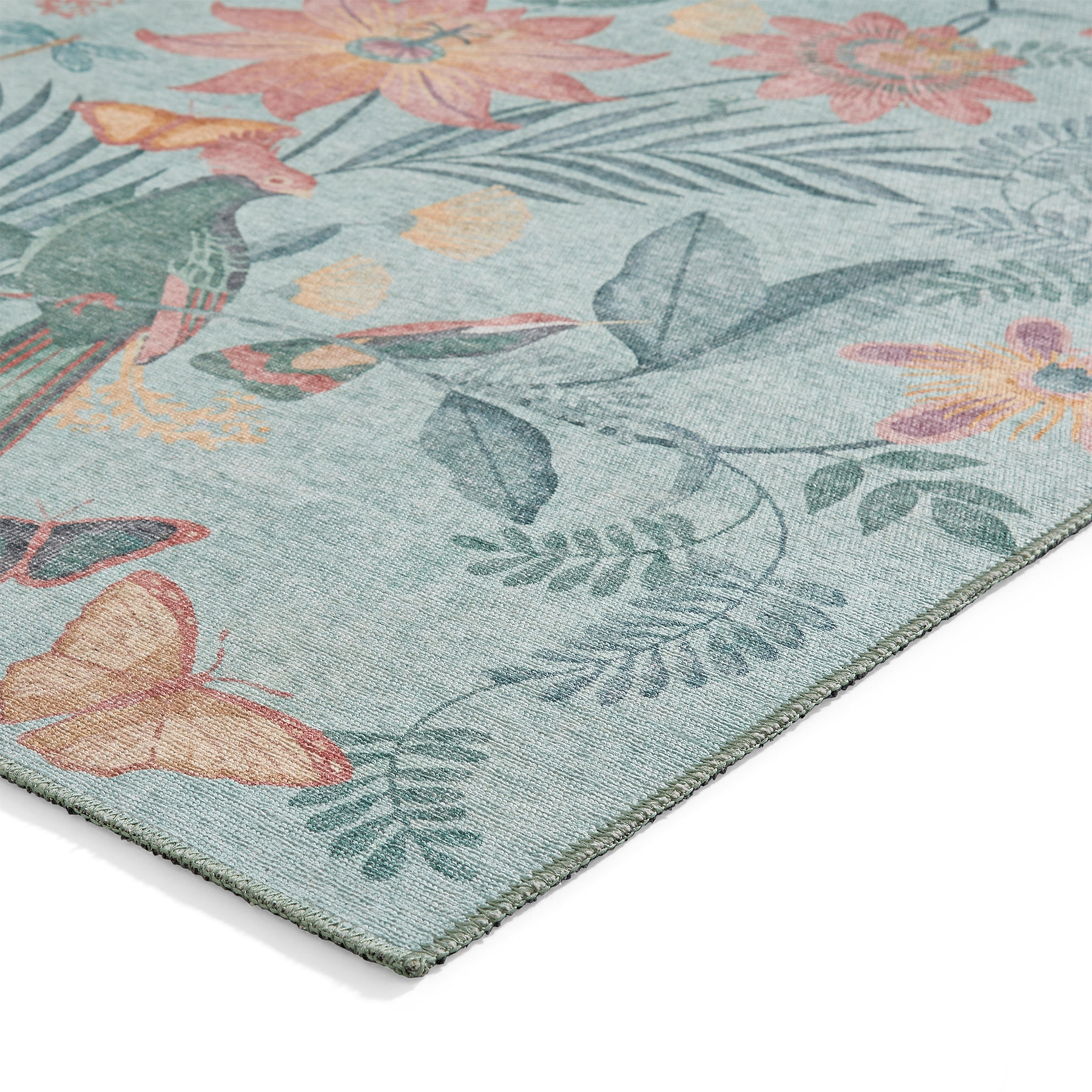 Amaya Tropical Birds Washable Rug Green from Roseland Furniture