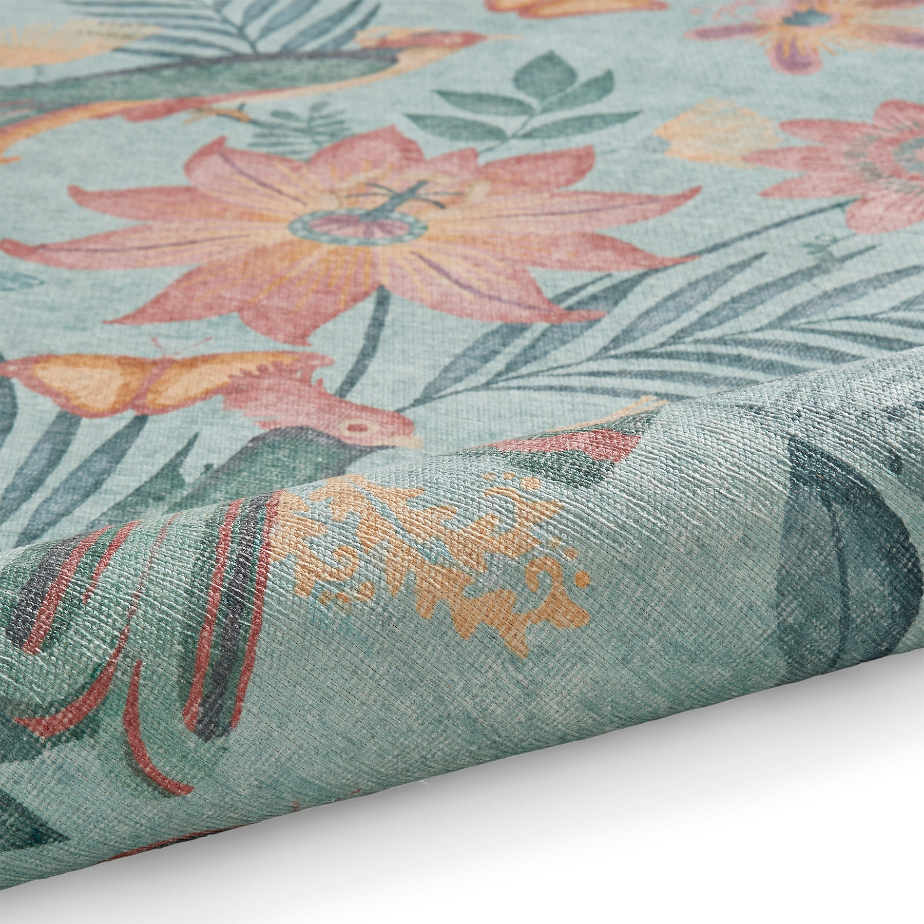 Amaya Tropical Birds Washable Rug Green from Roseland Furniture