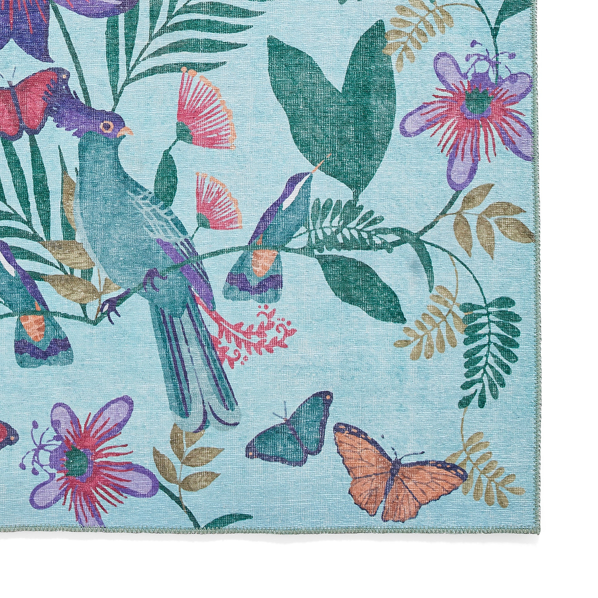 Amaya Tropical Birds Washable Rug Purple from Roseland Furniture