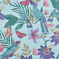 Amaya Tropical Birds Washable Rug Purple from Roseland Furniture
