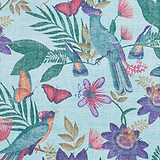 Amaya Tropical Birds Washable Rug Purple from Roseland Furniture