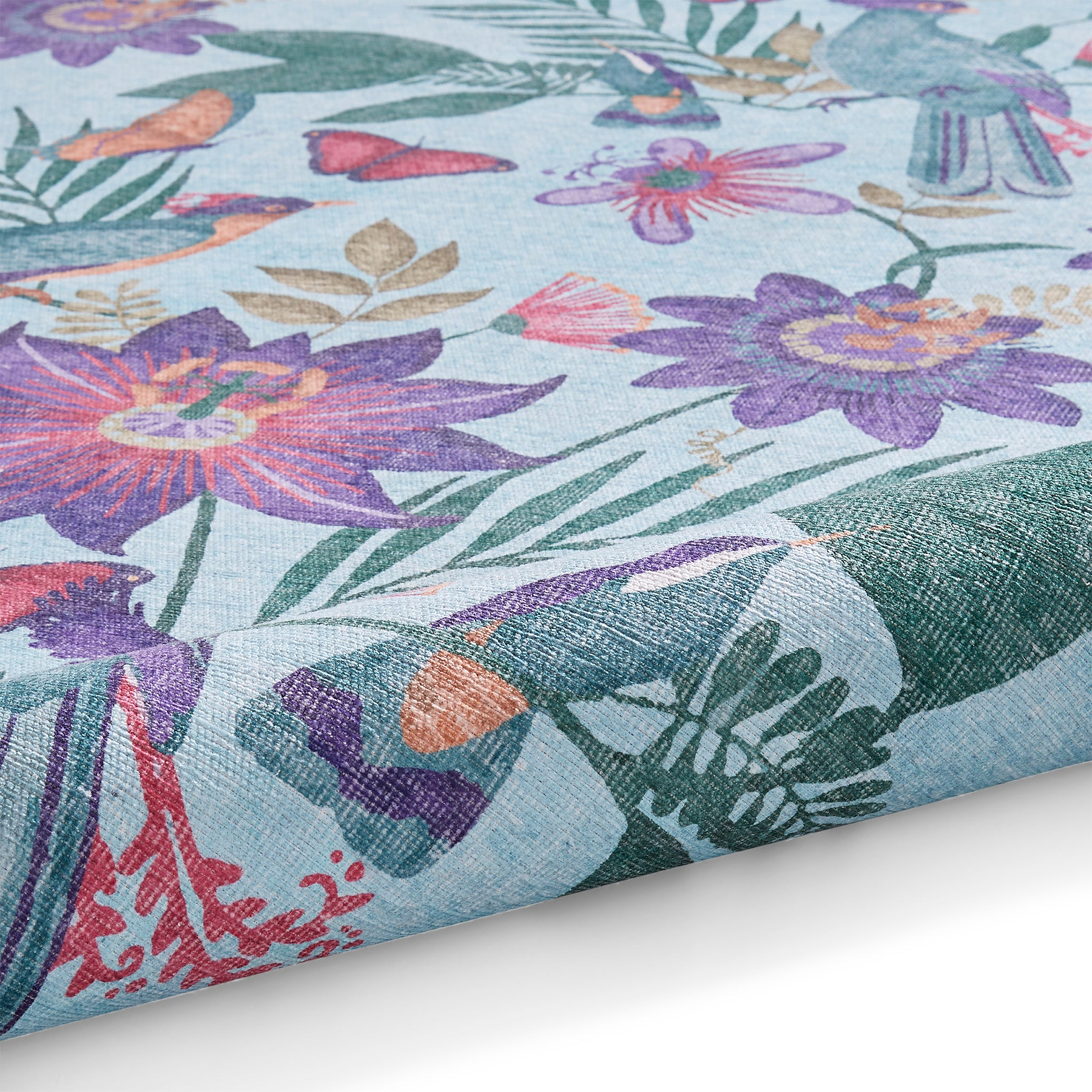 Amaya Tropical Birds Washable Rug Purple from Roseland Furniture