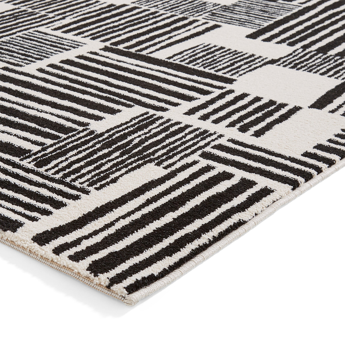 Blocks Abstract Rug Black from Roseland Furniture