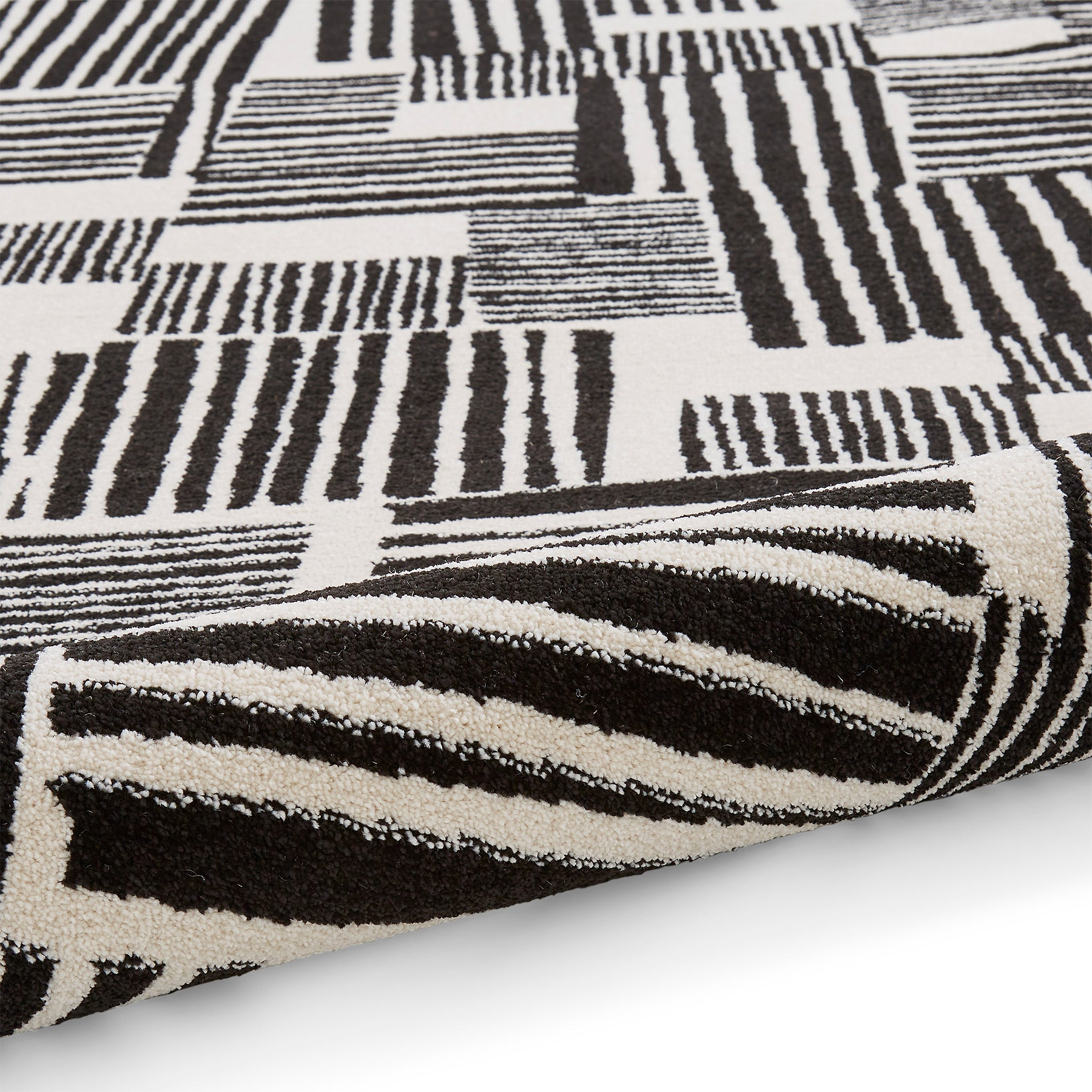 Blocks Abstract Rug Black from Roseland Furniture