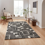 Blocks Abstract Rug Black from Roseland Furniture