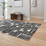 Blocks Abstract Rug Black from Roseland Furniture