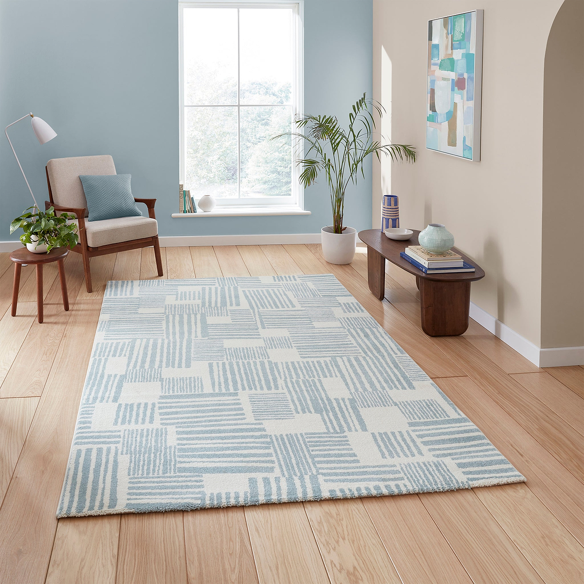 Blocks Abstract Rug Blue from Roseland Furniture