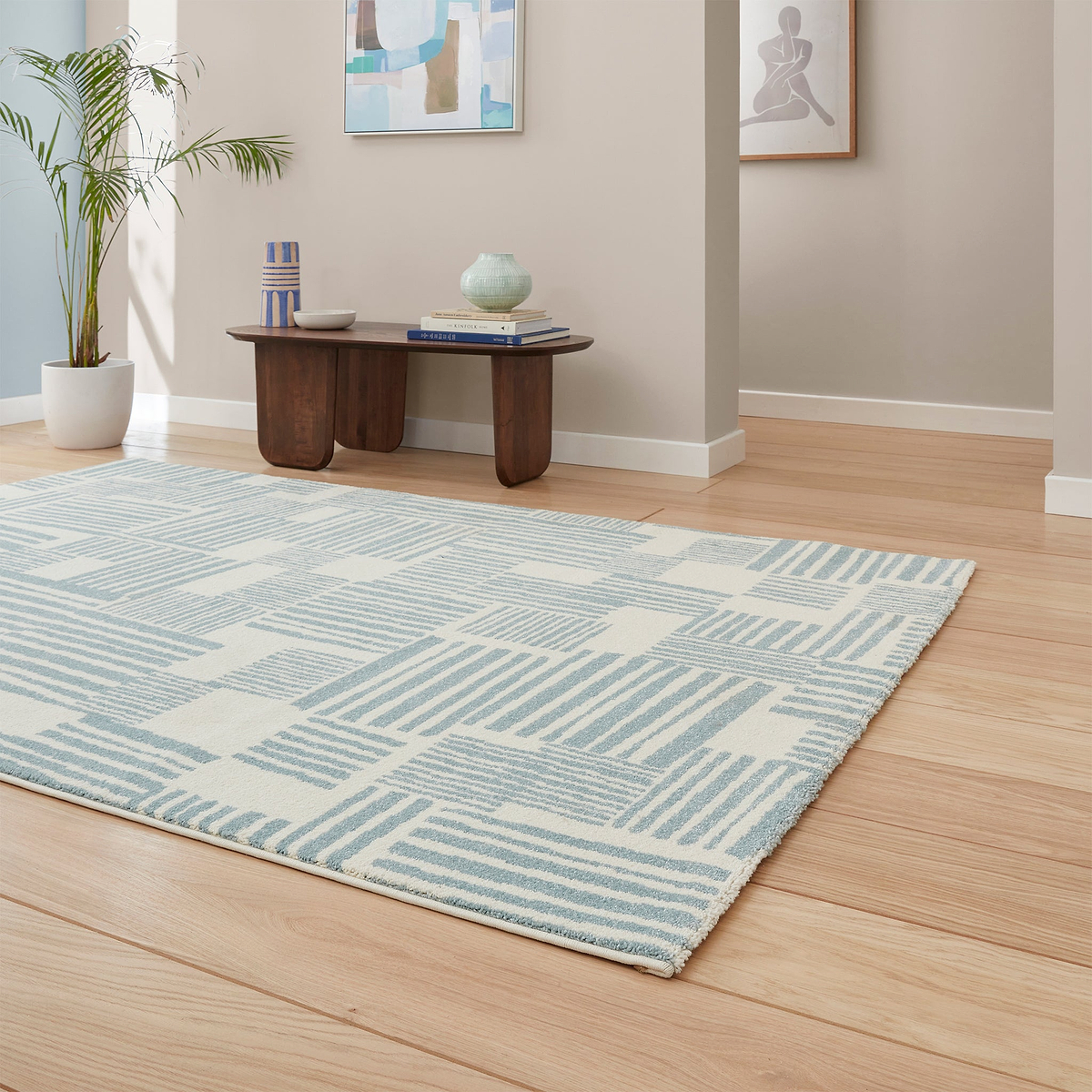 Blocks Abstract Rug Blue from Roseland Furniture