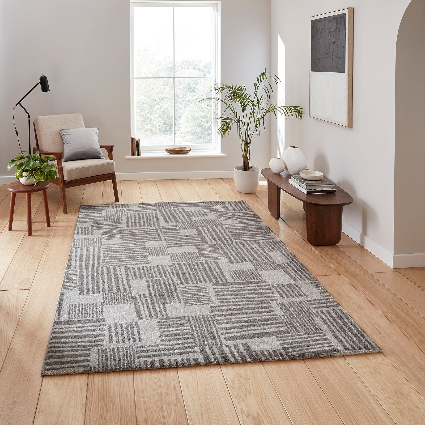 Blocks Abstract Rug Dark Grey from Roseland Furniture
