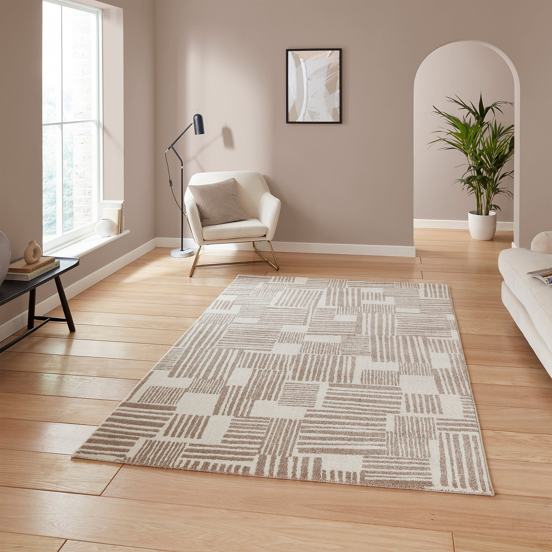 Blocks Abstract Rug Natural from Roseland Furniture
