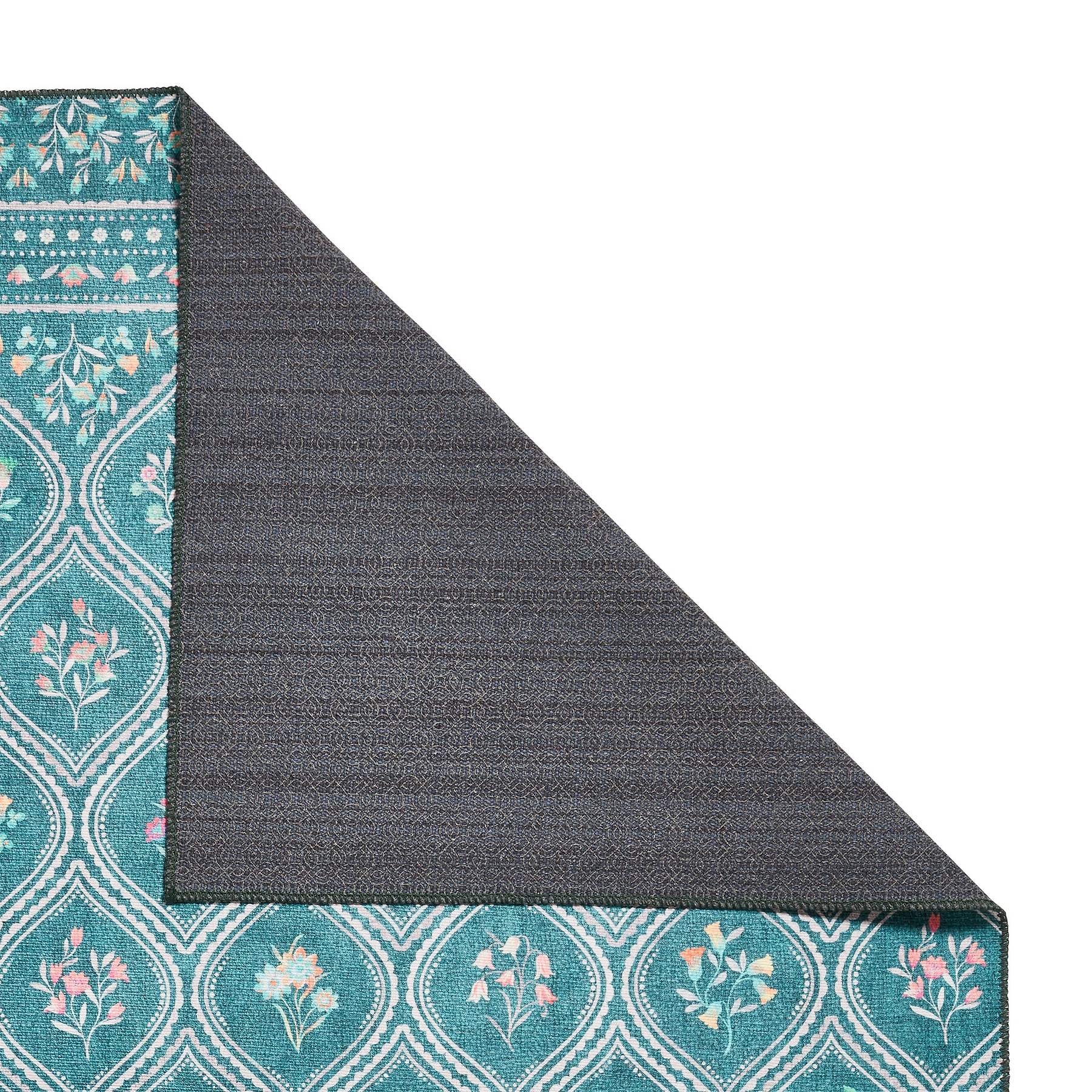 Cameo Floral Washable Rug Green from Roseland Furniture
