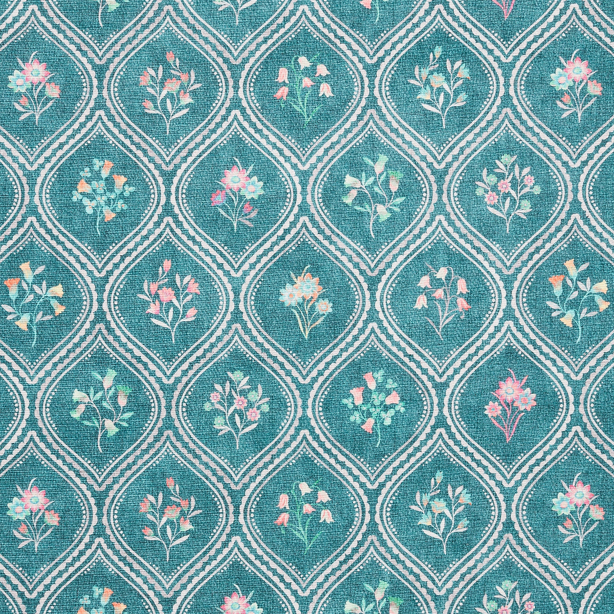 Cameo Floral Washable Rug Green from Roseland Furniture