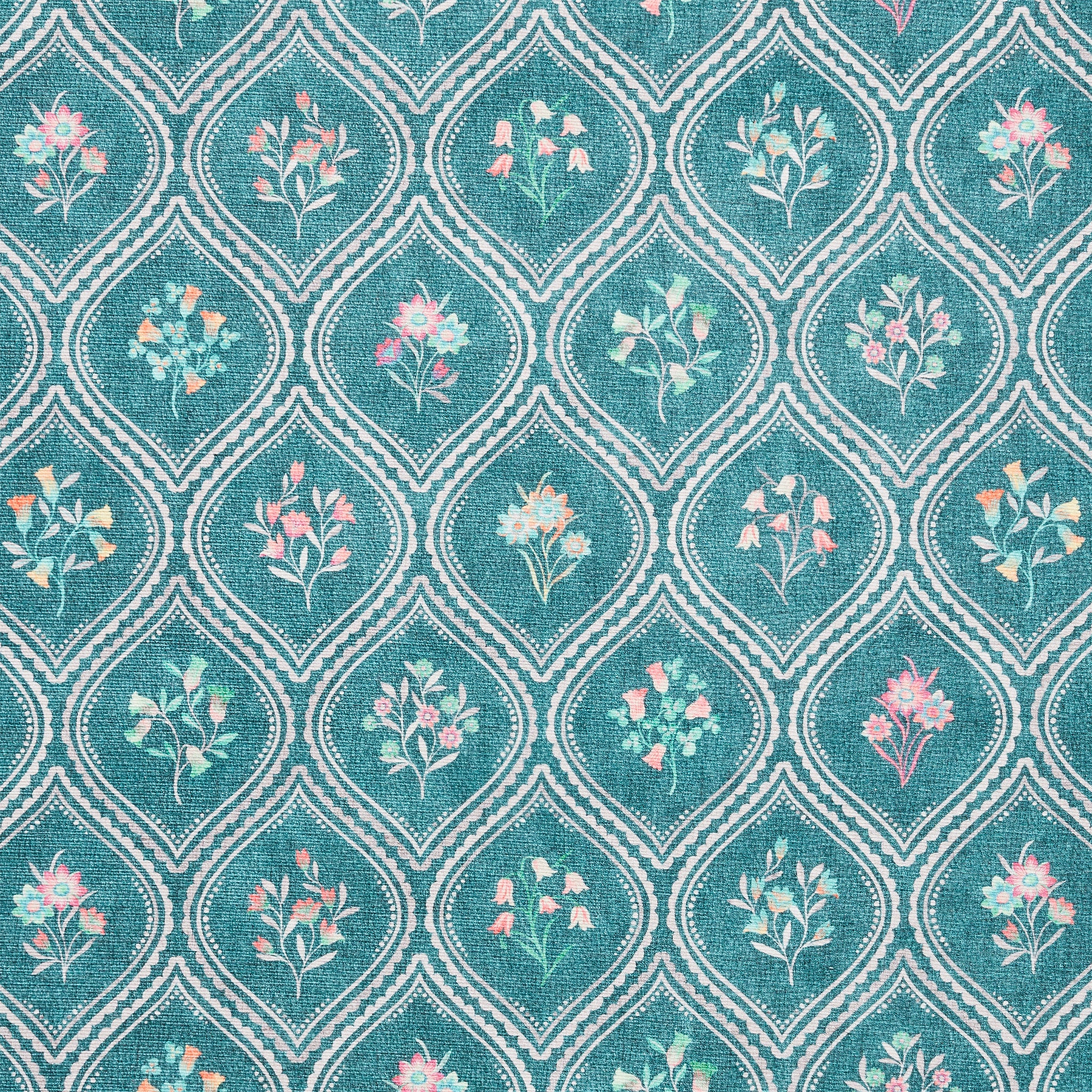 Cameo Floral Washable Rug Green from Roseland Furniture