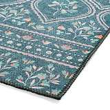 Cameo Floral Washable Rug Green from Roseland Furniture