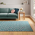Cameo Floral Washable Rug Green from Roseland Furniture