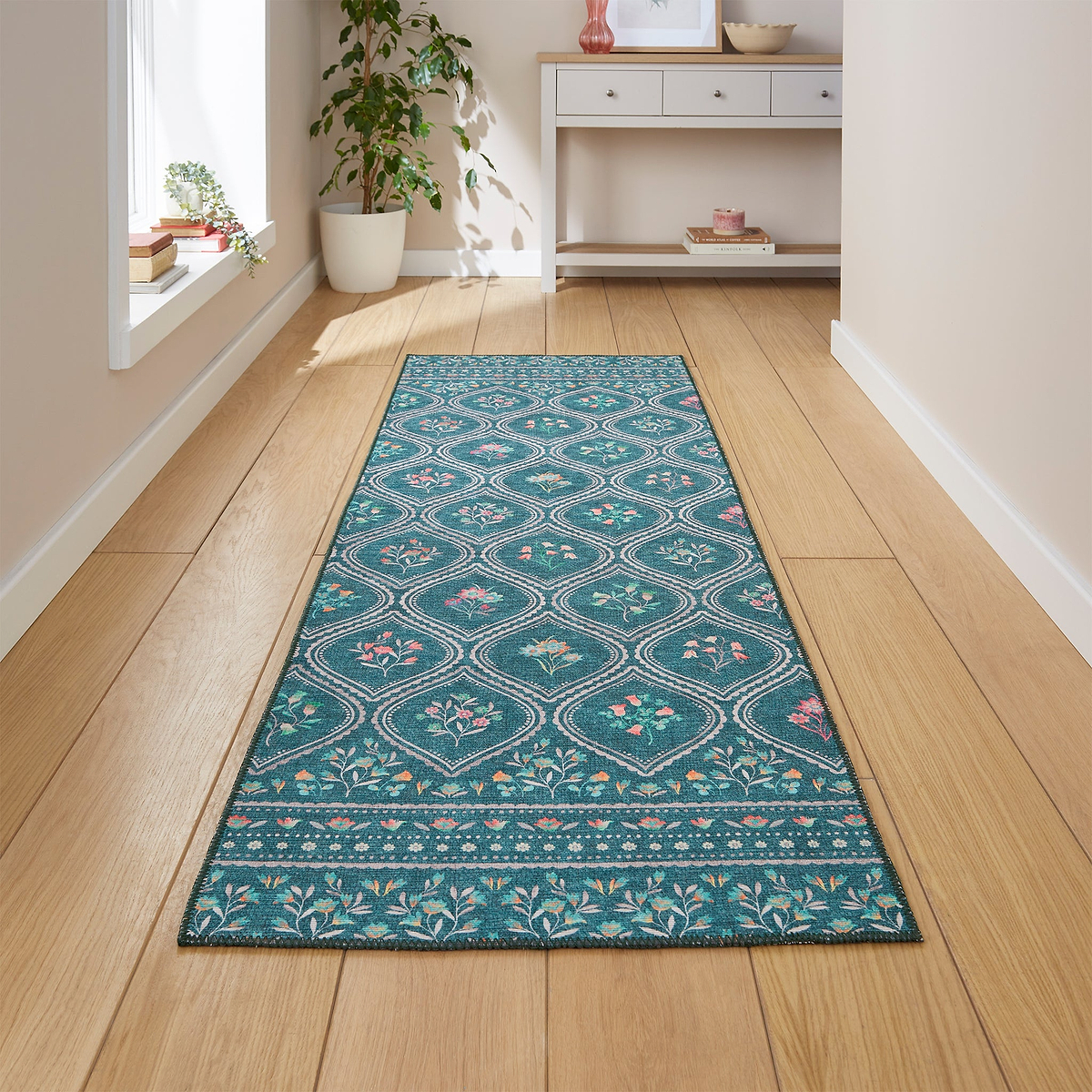 Cameo Floral Washable Runner from Roseland Furniture