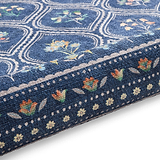 Cameo Floral Washable Rug Navy from Roseland Furniture