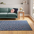 Cameo Floral Washable Rug Navy from Roseland Furniture
