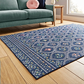 Cameo Floral Washable Rug Navy from Roseland Furniture