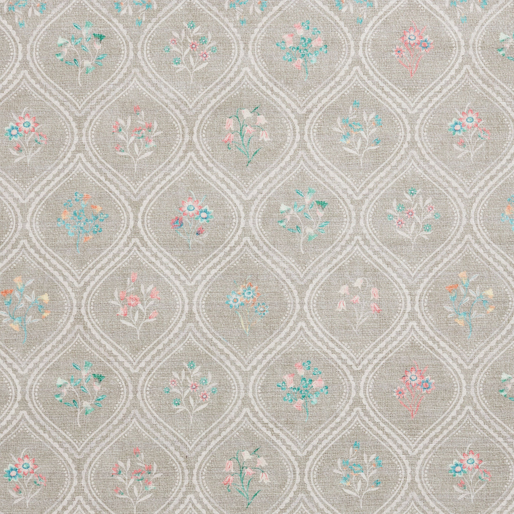 Cameo Floral Washable Rug Sage Green from Roseland Furniture