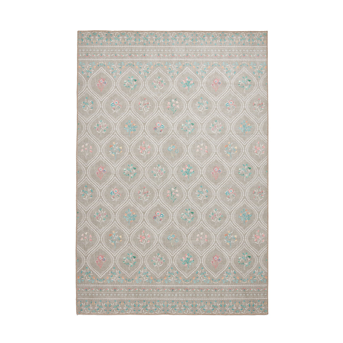Cameo Floral Washable Rug Sage Green from Roseland Furniture