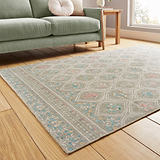 Cameo Floral Washable Rug Sage Green from Roseland Furniture