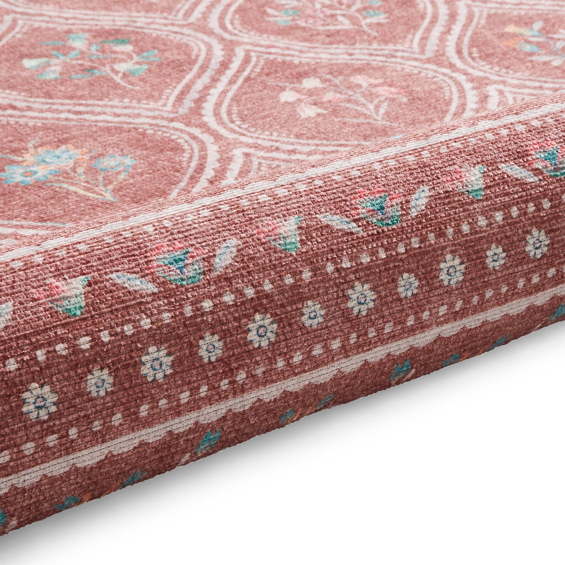 Cameo Floral Washable Rug Orange from Roseland Furniture