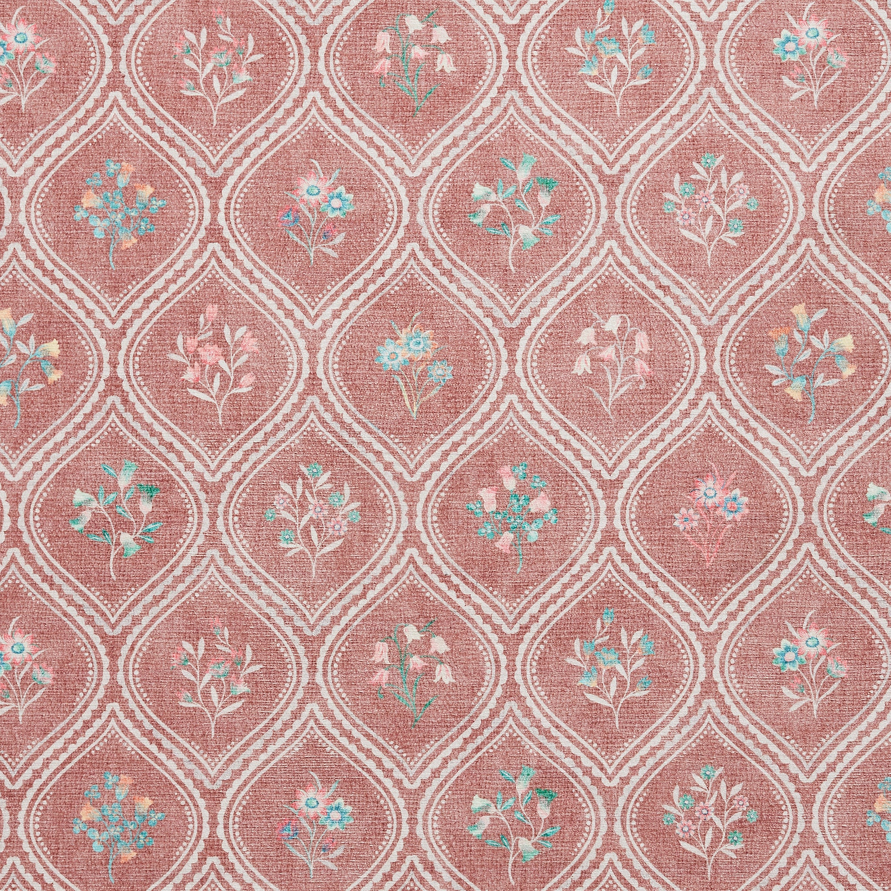 Cameo Floral Washable Rug Orange from Roseland Furniture