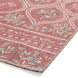 Cameo Floral Washable Rug Orange from Roseland Furniture