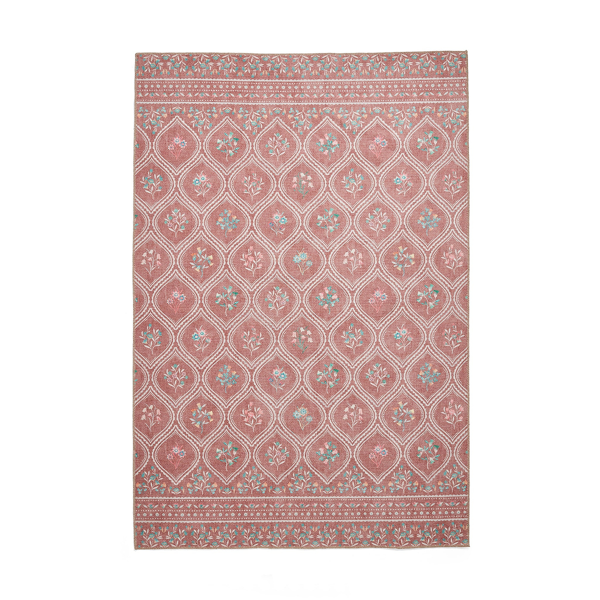 Cameo Floral Washable Rug Orange from Roseland Furniture