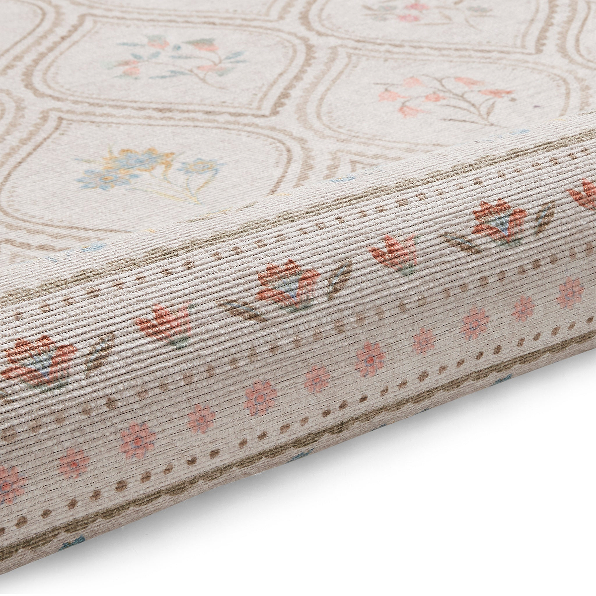 Cameo Floral Washable Rug White from Roseland Furniture