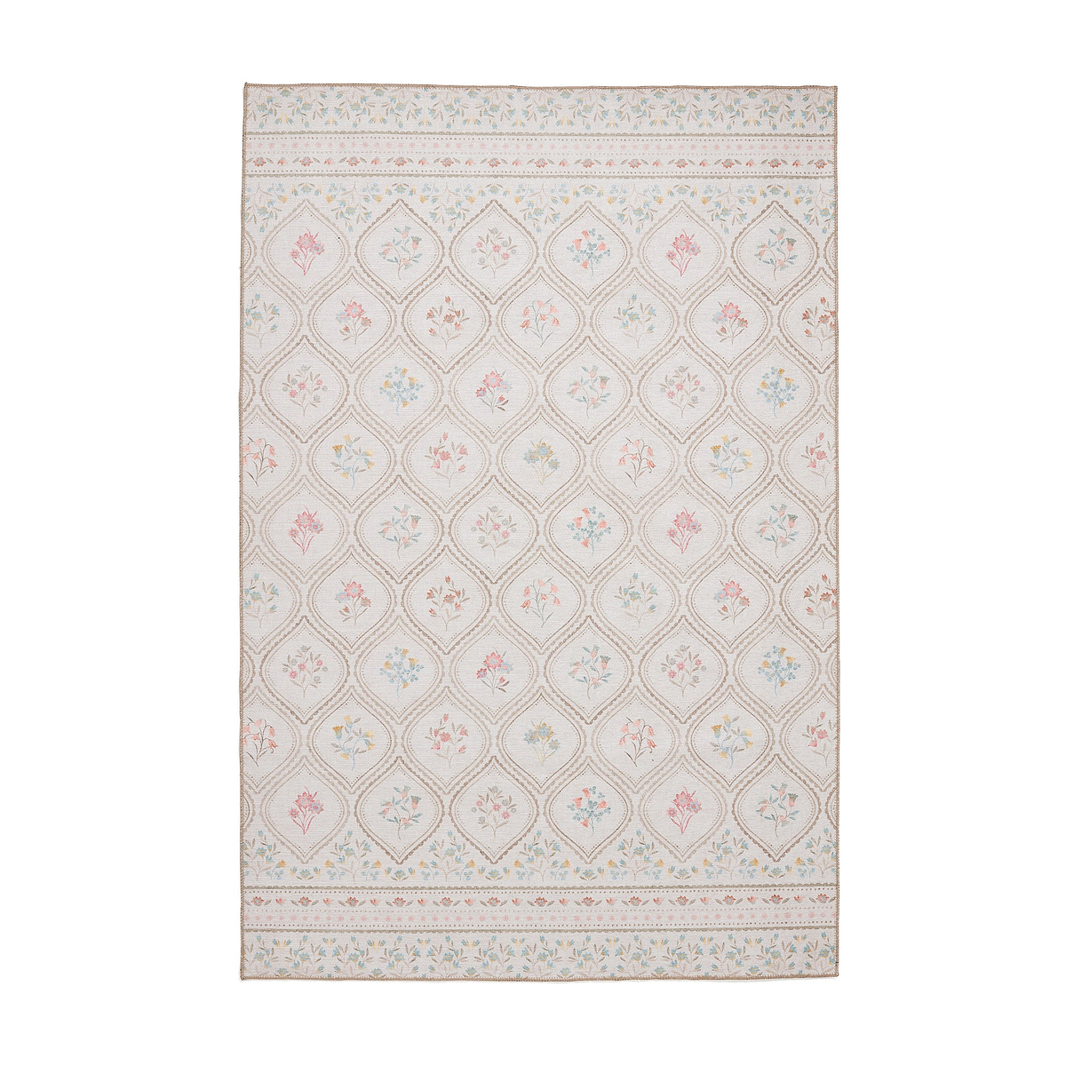 Cameo Floral Washable Rug White from Roseland Furniture