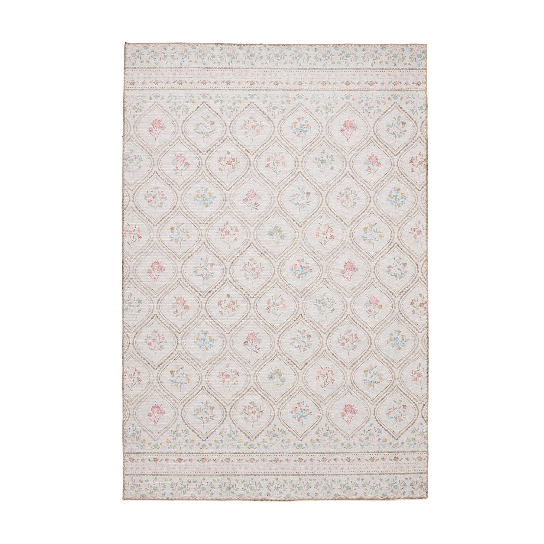 Cameo Floral Washable Rug White from Roseland Furniture
