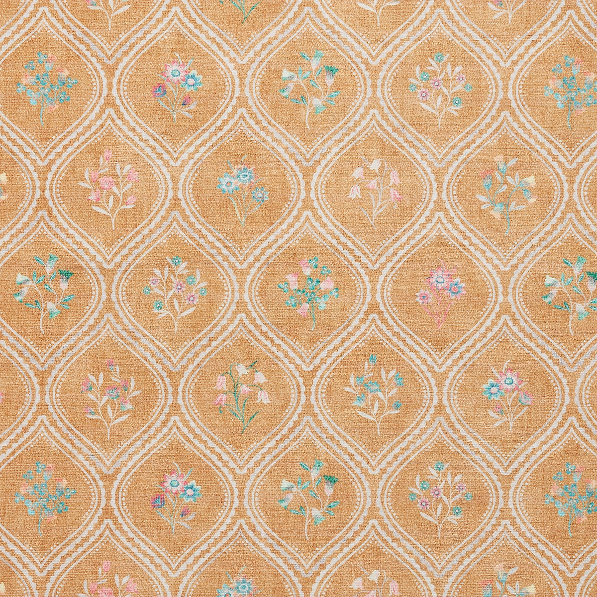 Cameo Floral Washable Rug Yellow from Roseland Furniture