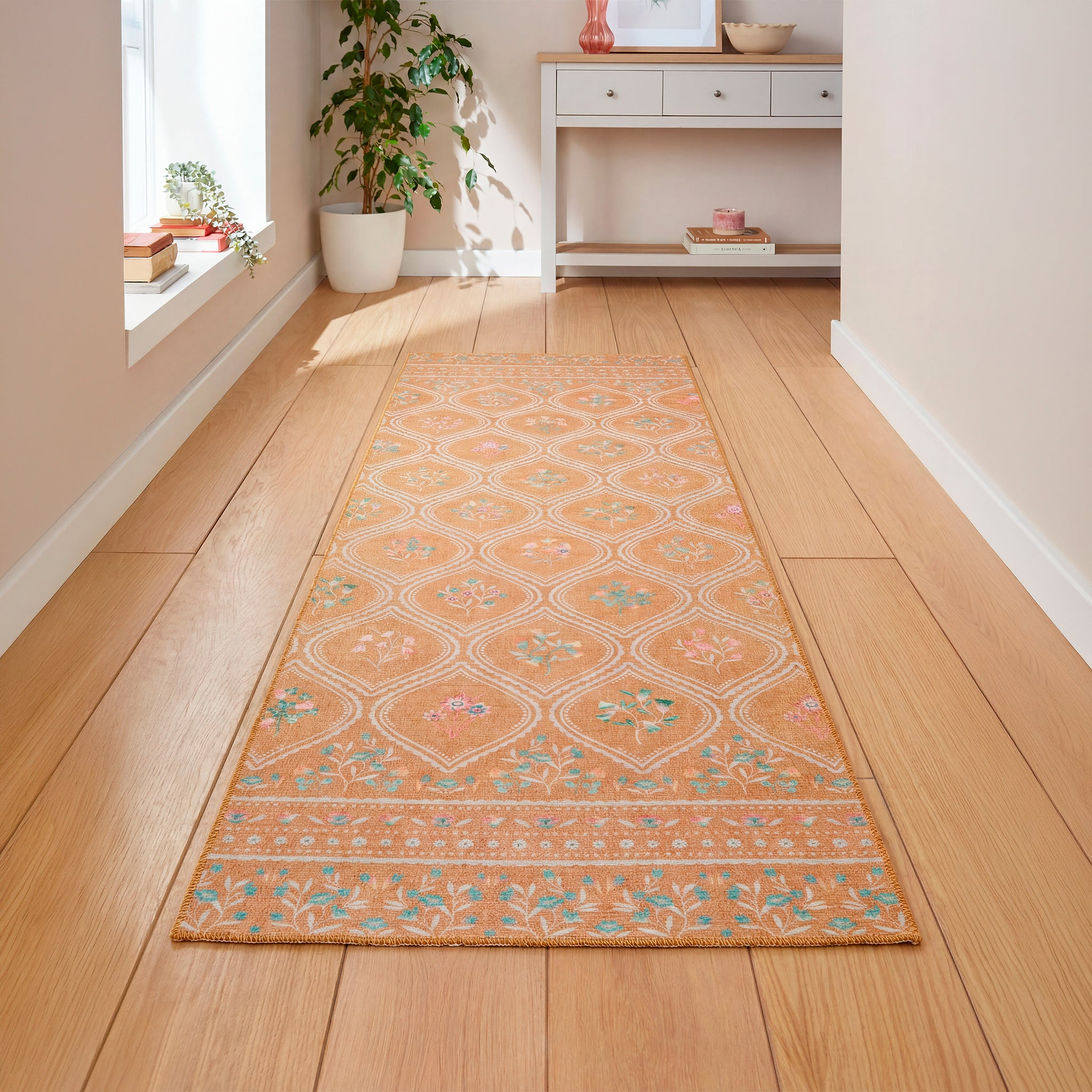 Cameo Floral Washable Runner from Roseland Furniture
