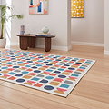 Connect Geo Print Rug Blue from Roseland Furniture