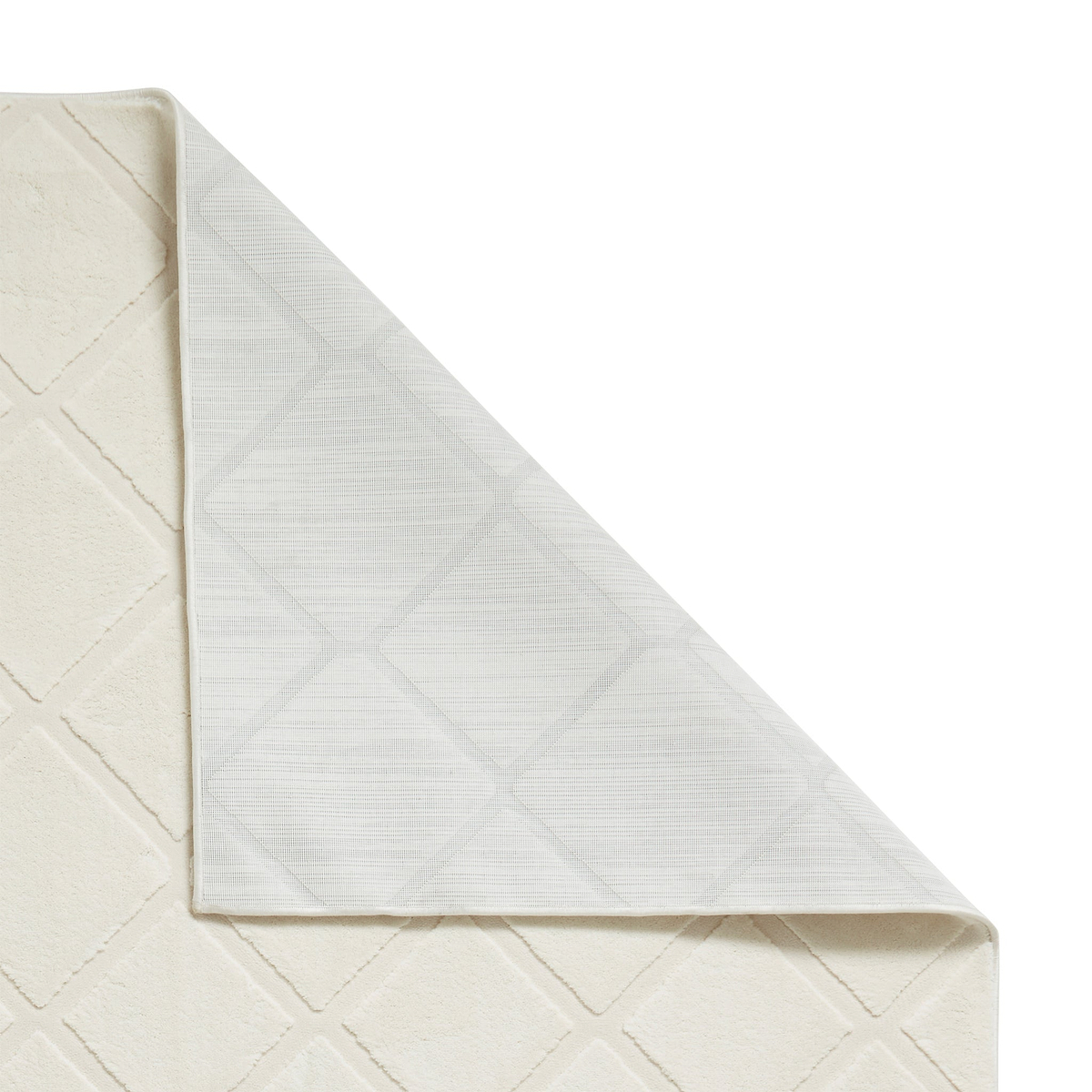 Cosy Diamond Washable Rug Cream from Roseland Furniture