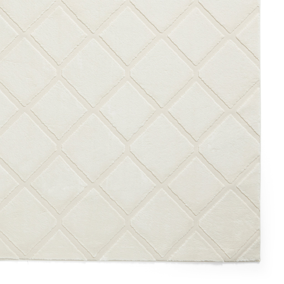 Cosy Diamond Washable Rug Cream from Roseland Furniture