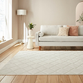 Cosy Diamond Washable Rug Cream from Roseland Furniture