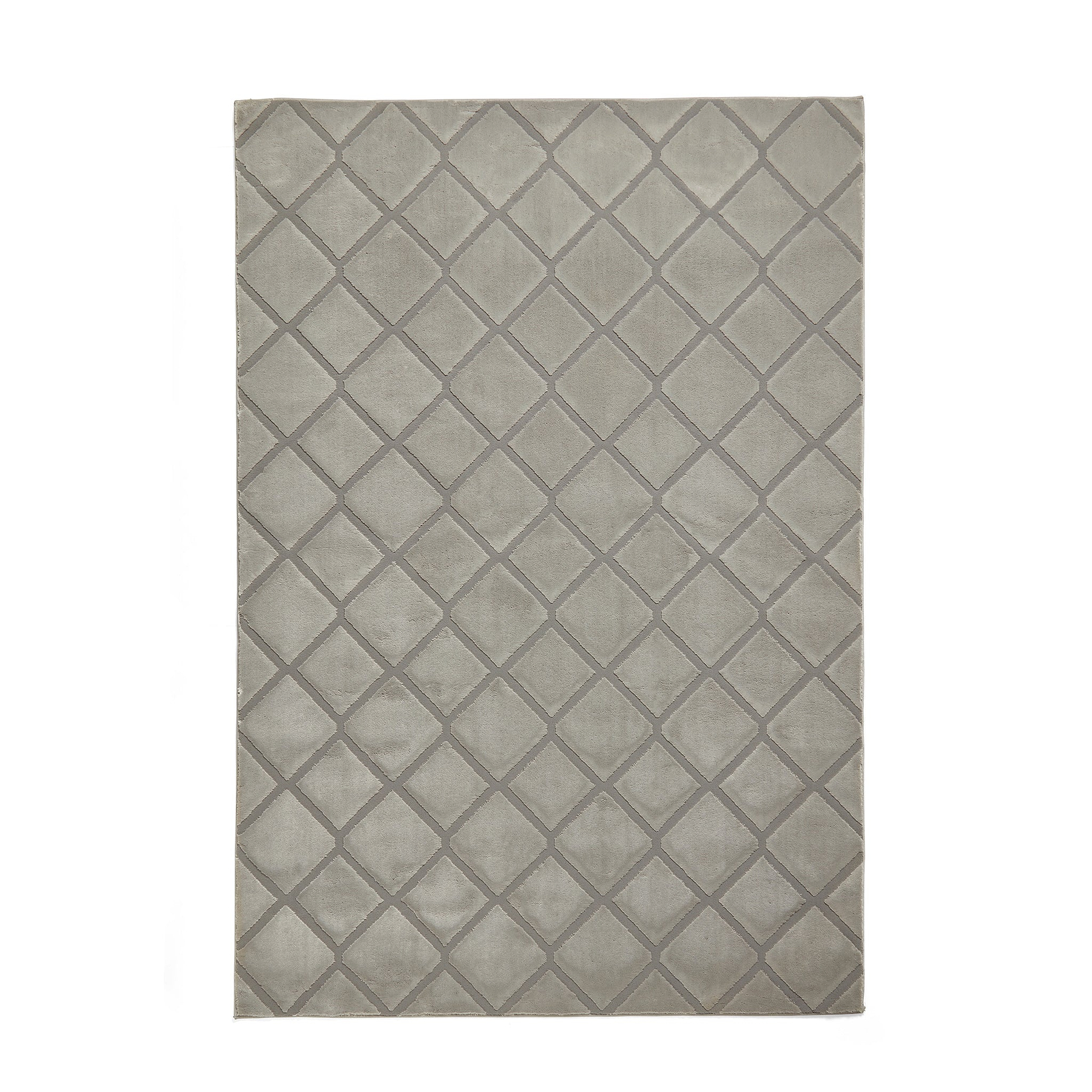 Cosy Diamond Washable Rug Silver from Roseland Furniture