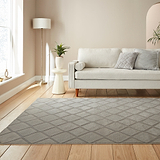Cosy Diamond Washable Rug Silver from Roseland Furniture