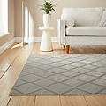Cosy Diamond Washable Rug Silver from Roseland Furniture