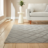 Cosy Diamond Washable Rug Silver from Roseland Furniture