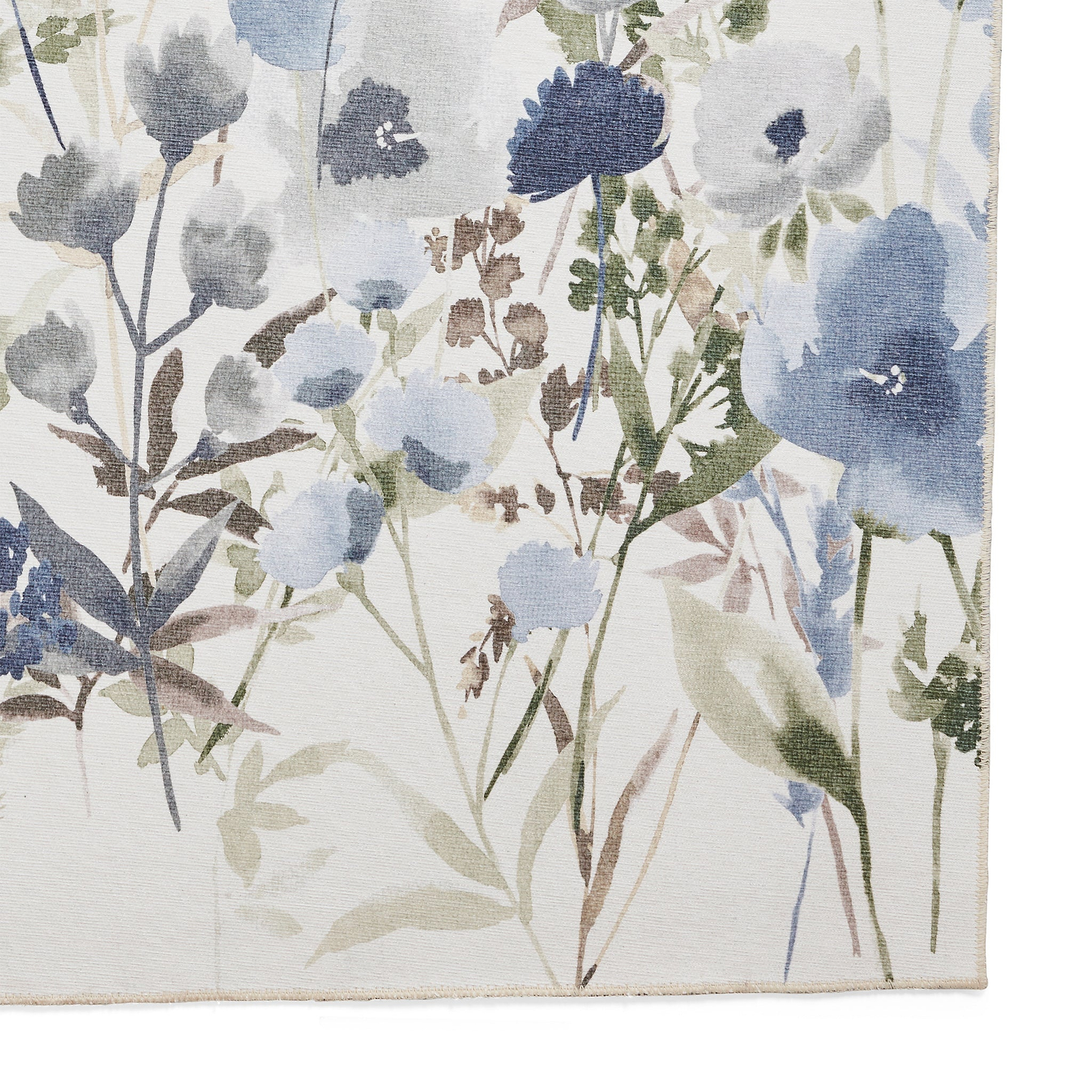 Country Floral Washable Rug Blue from Roseland Furniture